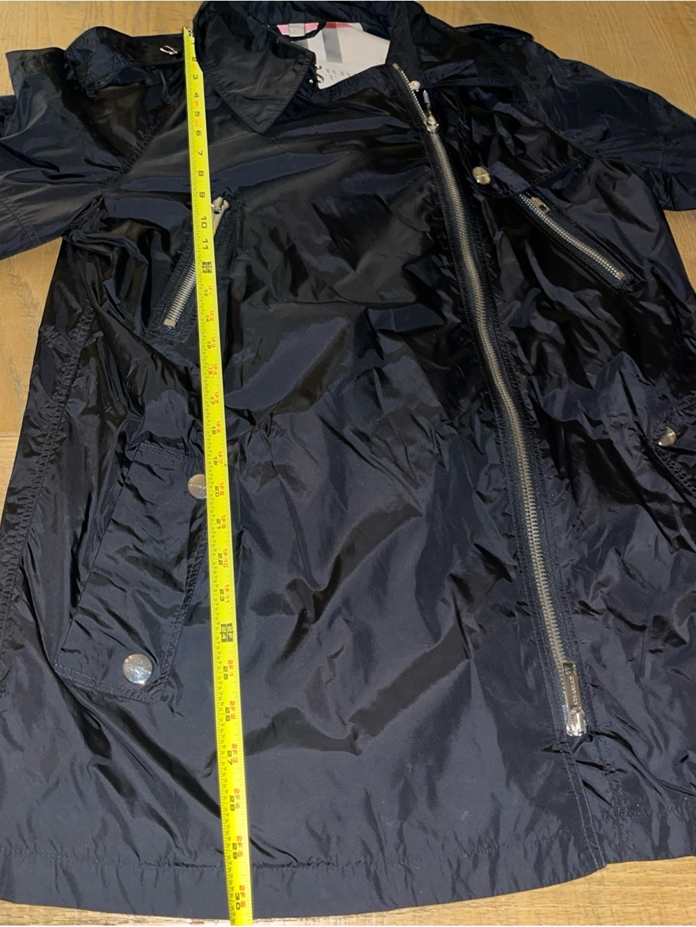 Burberry Brit Black Rain Coat Women’s Windbreaker UK 14 USA 12 - Picture 12 of 16